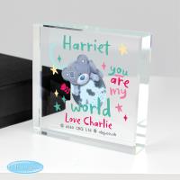 Personalised You Are My World Me to You Large Crystal Block Extra Image 1 Preview